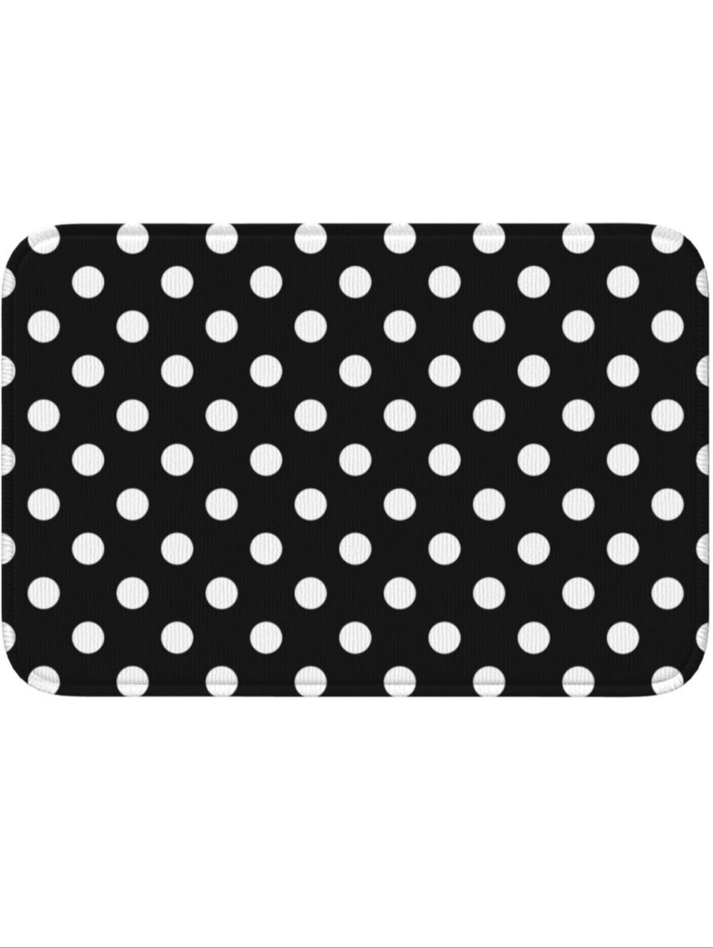 Black and White Polka Dot Bath Mat - Classic Non-Slip Accent